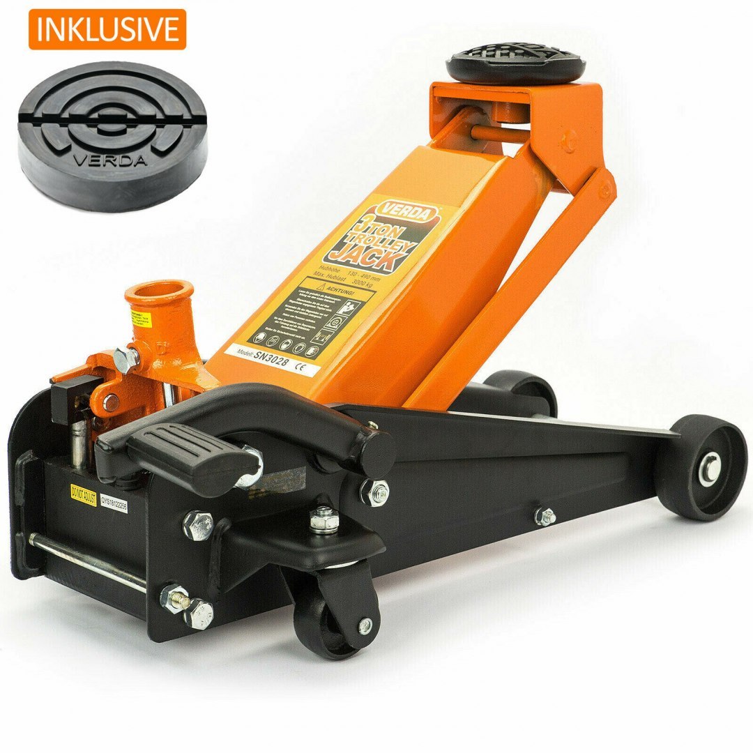 Verda Wagenheber 3t Rangierwagenheber 130 490 mm mit Fußpedal SN3028